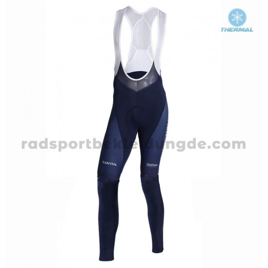 Radtrikot Langarm + Trägerhose Lange 2019 Movistar Team Winter Thermal Fleece M001