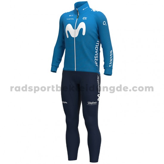 Radtrikot Langarm + Trägerhose Lange 2020 Movistar Team M001
