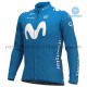 Radtrikot Langarm + Trägerhose Lange 2020 Movistar Team Winter Thermal Fleece M001