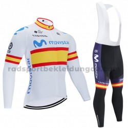 Radtrikot Langarm + Trägerhose Lange 2020 Movistar Team M002