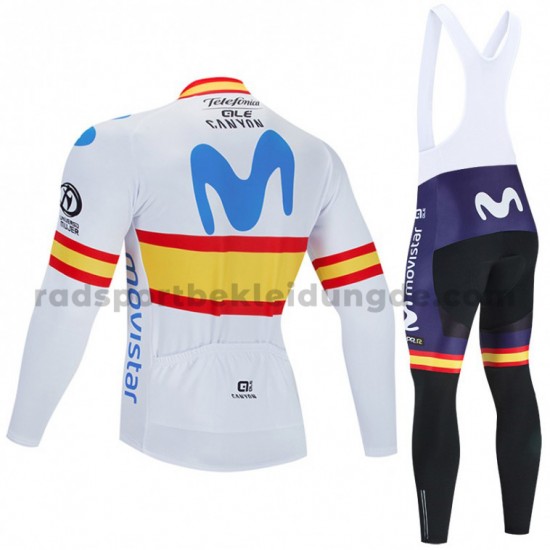 Radtrikot Langarm + Trägerhose Lange 2020 Movistar Team M002