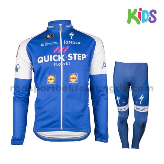 Radtrikot Langarm + Radhose Lange 2017 Quick-Step Floors Kinder M001