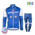 Radtrikot Langarm + Radhose Lange 2017 Quick-Step Floors Kinder Winter Thermal Fleece M001