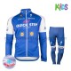 Radtrikot Langarm + Radhose Lange 2017 Quick-Step Floors Kinder Winter Thermal Fleece M001
