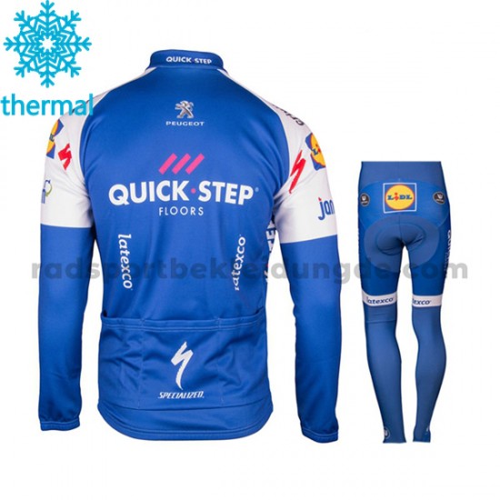 Radtrikot Langarm + Radhose Lange 2017 Quick-Step Floors Kinder Winter Thermal Fleece M001