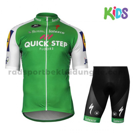 Fahrradtrikot + Radhose 2017 Quick-Step Floors Kinder M002