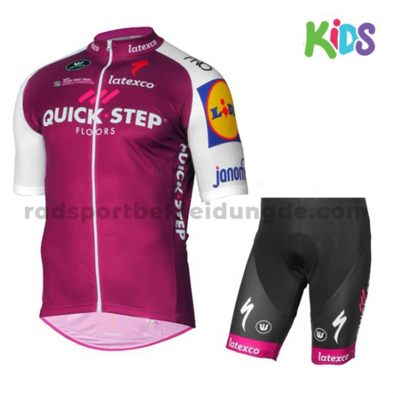 Fahrradtrikot + Radhose 2017 Quick-Step Floors Kinder M003