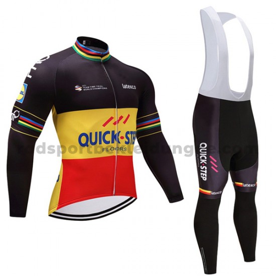 Radtrikot Langarm + Trägerhose Lange 2017 Quick-Step Floors M002
