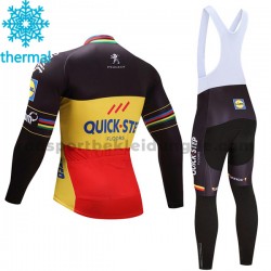 Radtrikot Langarm + Trägerhose Lange 2017 Quick-Step Floors Winter Thermal Fleece M002