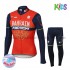 Radtrikot Langarm + Radhose Lange 2017 Bahrain Merida Kinder Winter Thermal Fleece M001
