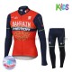 Radtrikot Langarm + Radhose Lange 2017 Bahrain Merida Kinder Winter Thermal Fleece M001