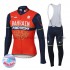 Radtrikot Langarm + Trägerhose Lange 2017 Bahrain Merida Winter Thermal Fleece M001