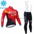 Radtrikot Langarm + Trägerhose Lange 2021 Team Bahrain Victorious Winter Thermal Fleece M001