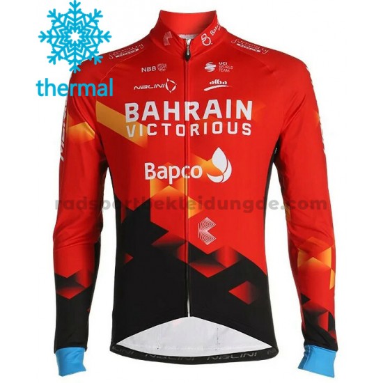 2021 Team Bahrain Victorious Radtrikot (Winter Thermal Fleece) M001