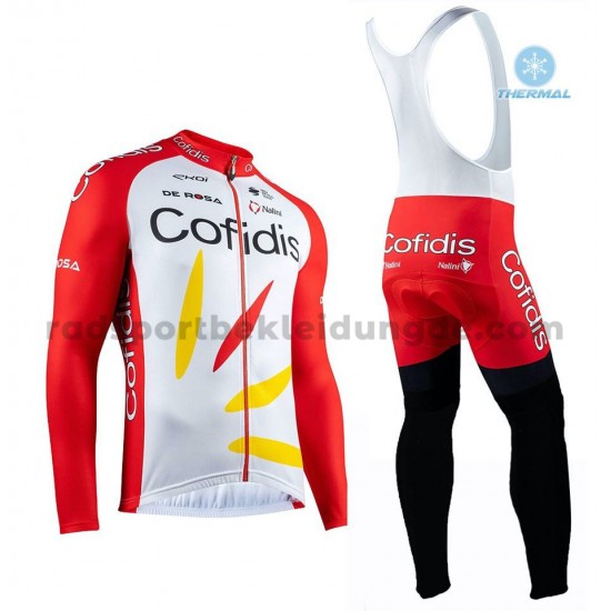Radtrikot Langarm + Trägerhose Lange 2020 Cofidis Pro Team Winter Thermal Fleece M001