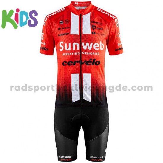 Fahrradtrikot + Radhose 2019 Team Sunweb Kinder M001