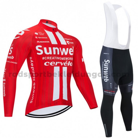 Radtrikot Langarm + Trägerhose Lange 2020 Team Sunweb M001
