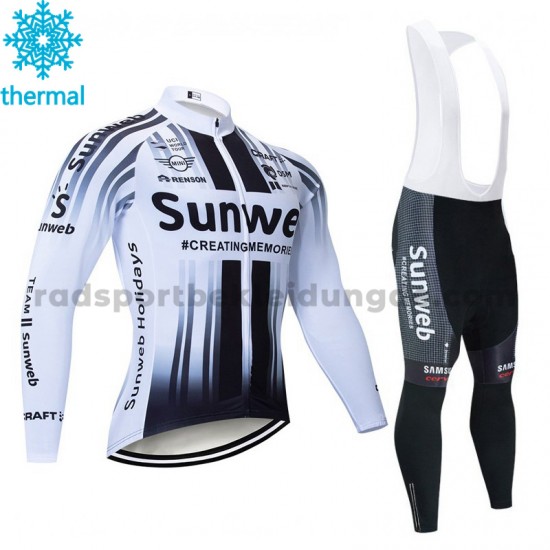 Radtrikot Langarm + Trägerhose Lange 2020 Team Sunweb Winter Thermal Fleece M002