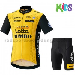 Fahrradtrikot + Radhose 2018 LottoNL-Jumbo Kinder M001