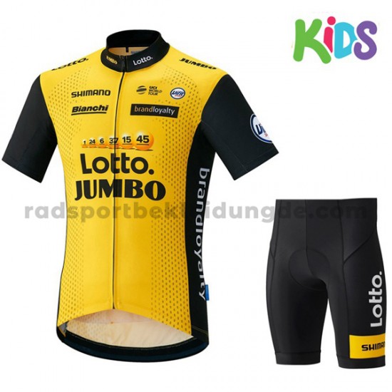 Fahrradtrikot + Radhose 2018 LottoNL-Jumbo Kinder M001