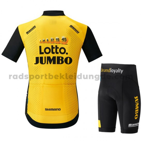 Fahrradtrikot + Radhose 2018 LottoNL-Jumbo Kinder M001
