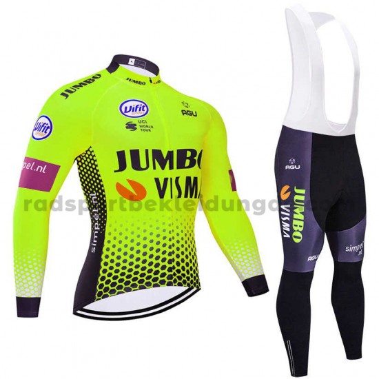 Radtrikot Langarm + Trägerhose Lange 2019 Team Jumbo–Visma M002