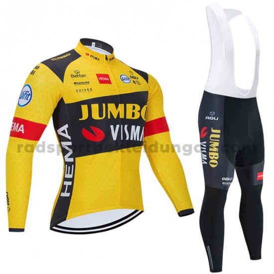 Radtrikot Langarm + Trägerhose Lange 2020 Team Jumbo–Visma M001