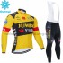 Radtrikot Langarm + Trägerhose Lange 2020 Team Jumbo–Visma Winter Thermal Fleece M001