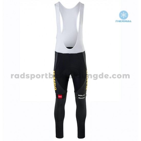 Radtrikot Langarm + Trägerhose Lange 2020 Team Jumbo–Visma Winter Thermal Fleece M001