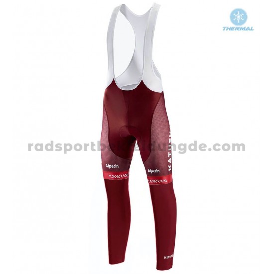2018 Team Katusha Alpecin Trägerhose Lange (Winter Thermal Fleece) M001