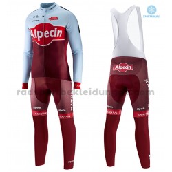 Radtrikot Langarm + Trägerhose Lange 2018 Team Katusha-Alpecin Winter Thermal Fleece M001