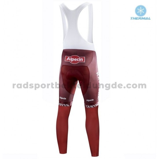 2019 Team Katusha Alpecin Trägerhose Lange (Winter Thermal Fleece) M001
