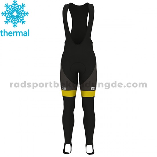 Radtrikot Langarm + Trägerhose Lange 2017 Direct Energie Winter Thermal Fleece M001