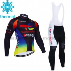 Radtrikot Langarm + Trägerhose Lange 2021 Team TotalEnergies Winter Thermal Fleece M002