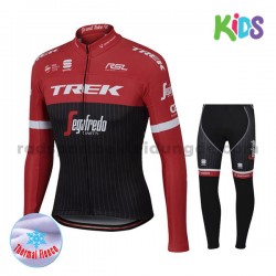 Radtrikot Langarm + Radhose Lange 2017 Trek-Segafredo Kinder Winter Thermal Fleece M001