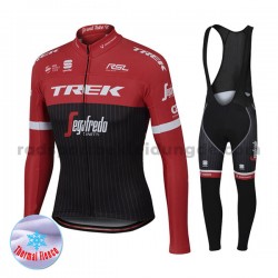 Radtrikot Langarm + Trägerhose Lange 2017 Trek-Segafredo Winter Thermal Fleece M001