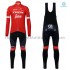 Radtrikot Langarm + Trägerhose Lange 2018 Trek-Segafredo Winter Thermal Fleece M001