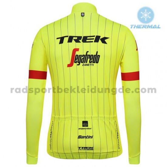 Radtrikot Langarm + Trägerhose Lange 2018 Trek-Segafredo Winter Thermal Fleece M002