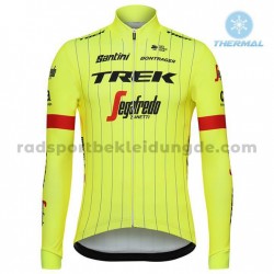 Radtrikot Langarm + Trägerhose Lange 2018 Trek-Segafredo Winter Thermal Fleece M002
