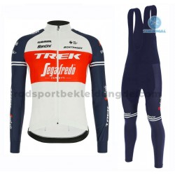 Radtrikot Langarm + Trägerhose Lange 2020 Trek Segafredo Winter Thermal Fleece M001