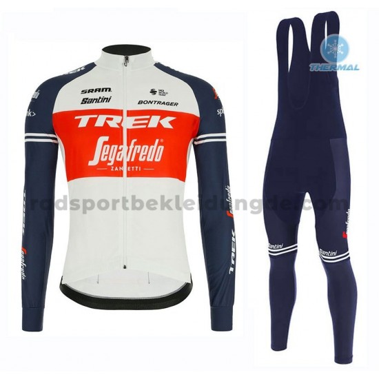 Radtrikot Langarm + Trägerhose Lange 2020 Trek Segafredo Winter Thermal Fleece M001