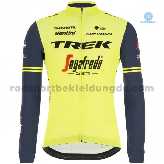 Radtrikot Langarm + Trägerhose Lange 2020 Trek Segafredo Winter Thermal Fleece M002