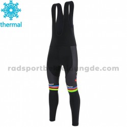 2020 Trek-Segafredo UCI World Champion Trägerhose Lange (Winter Thermal Fleece) M001