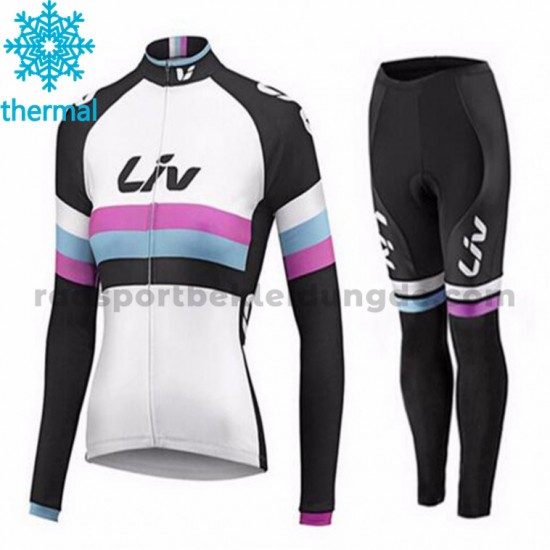 Radtrikot Langarm + Radhose Lange 2015 CCC Liv Frauen Winter Thermal Fleece M002