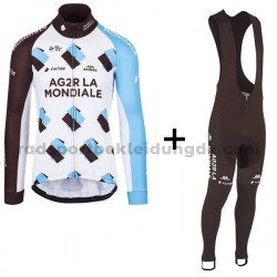 Radtrikot Langarm + Trägerhose Lange 2017 AG2R La Mondiale Frauen M001