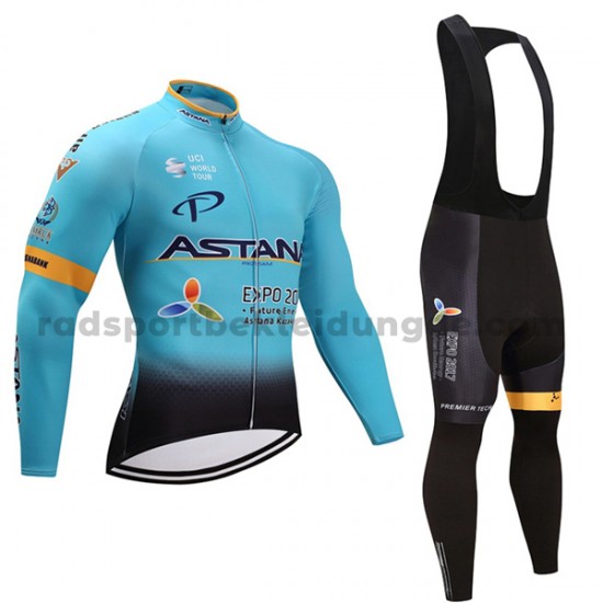 Radtrikot Langarm + Trägerhose Lange 2017 Astana Pro Team Frauen M001