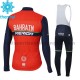 Radtrikot Langarm + Trägerhose Lange 2017 Bahrain Merida Frauen Winter Thermal Fleece M001