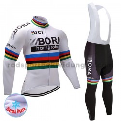 Radtrikot Langarm + Trägerhose Lange 2017 Bora-Hansgrohe Frauen Winter Thermal Fleece M002