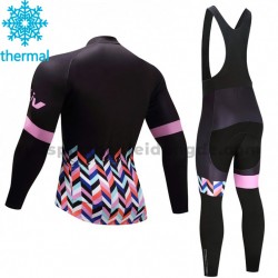 Radtrikot Langarm + Trägerhose Lange 2017 CCC Liv Frauen Winter Thermal Fleece M006