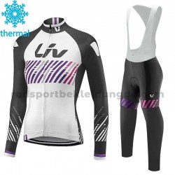 Radtrikot Langarm + Trägerhose Lange 2017 CCC Liv Frauen Winter Thermal Fleece M007